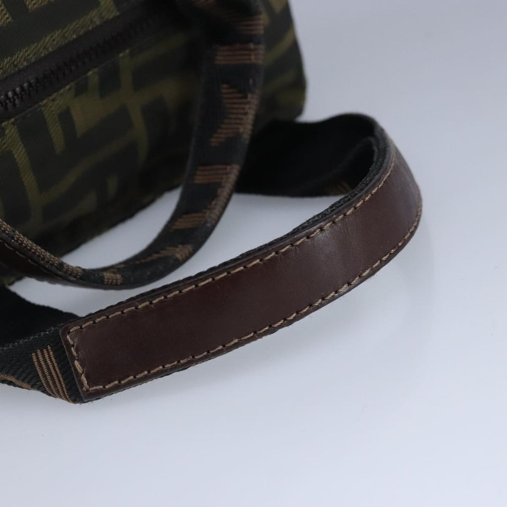 FENDI Zucca Canvas Hand Bag Brown Black 97622