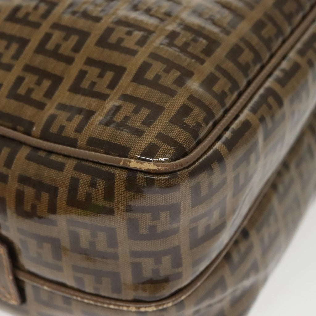 FENDI Zucchino Canvas Shoulder Bag Old Model Beige 97647