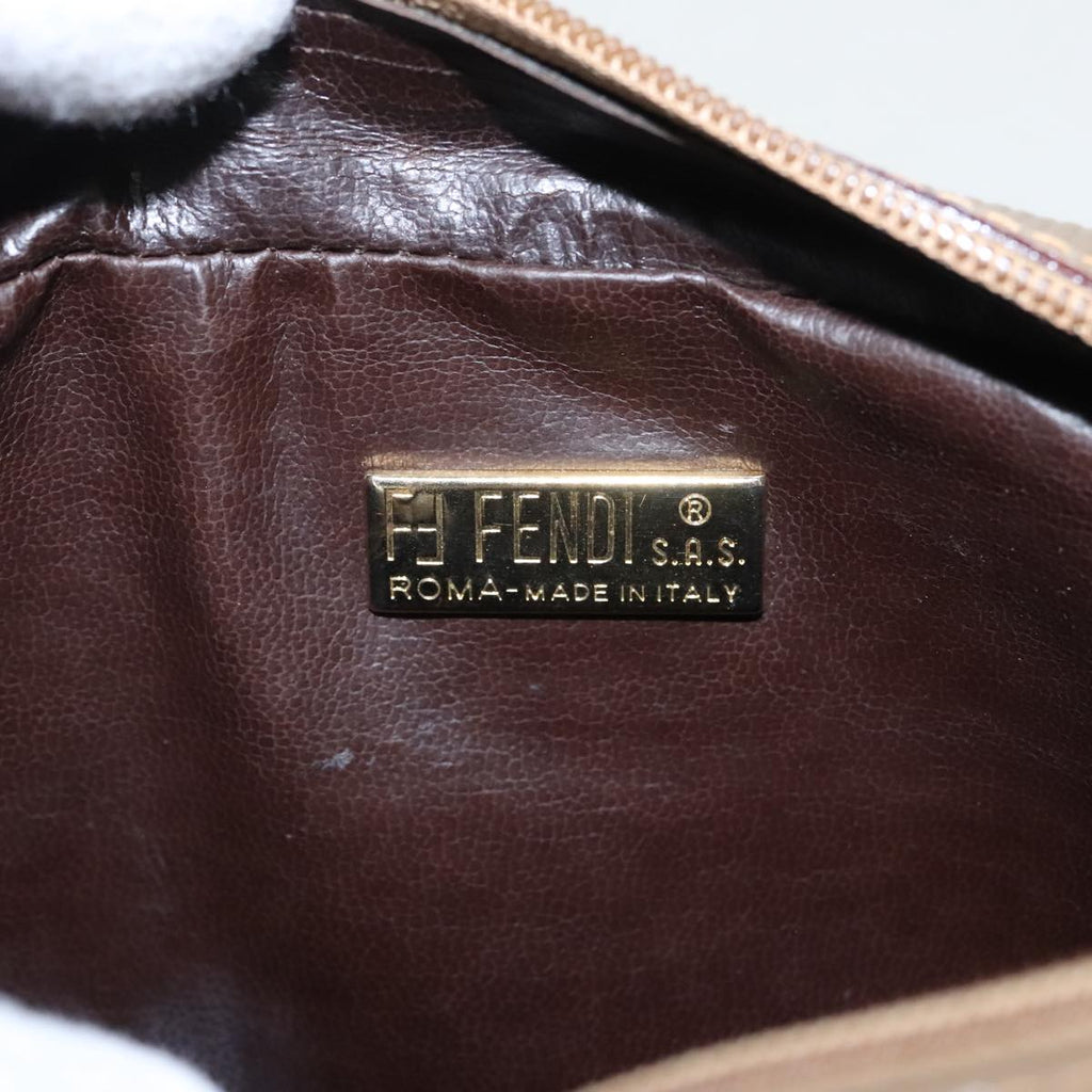 FENDI Zucchino Canvas Shoulder Bag Old Model Beige 97647