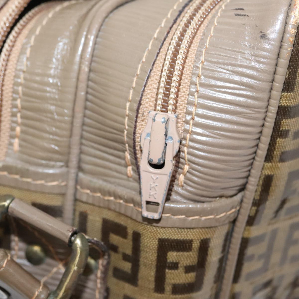 FENDI Zucchino Canvas Shoulder Bag Old Model Beige 97647