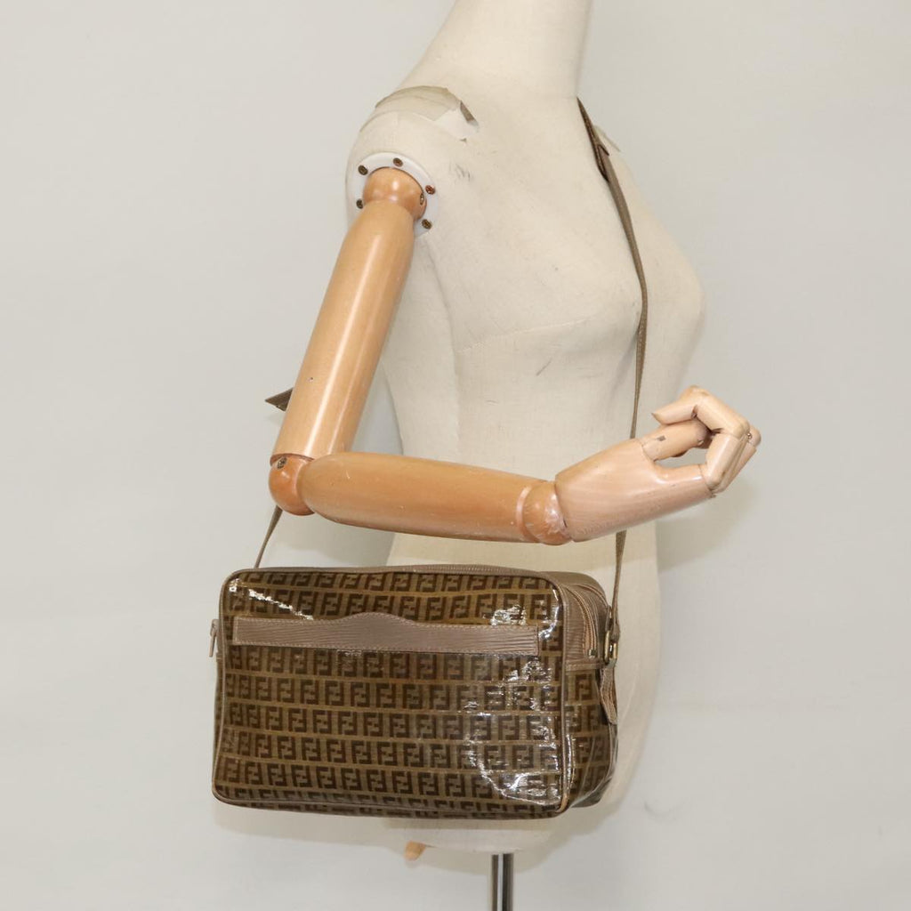 FENDI Zucchino Canvas Shoulder Bag Old Model Beige 97647