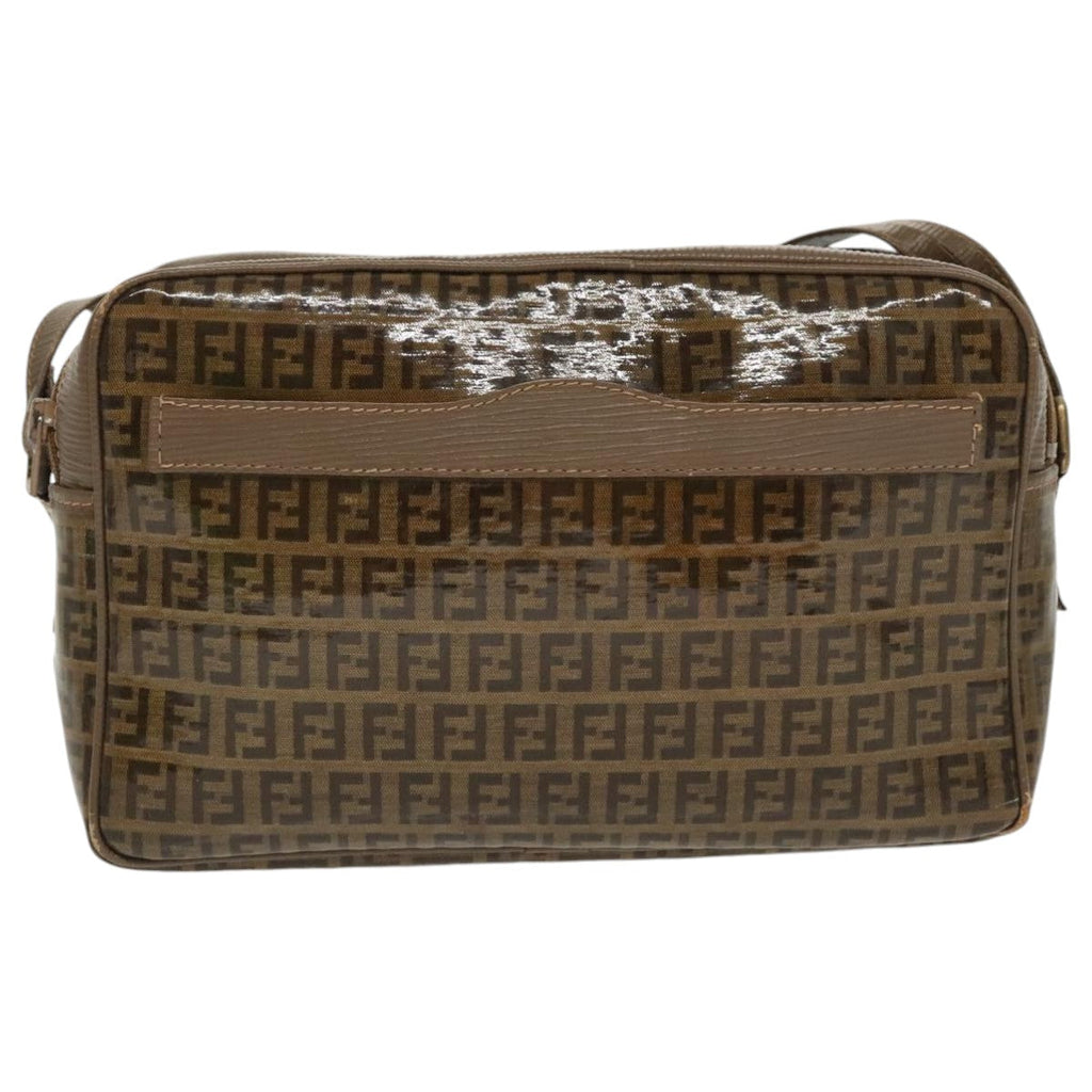 FENDI Zucchino Canvas Shoulder Bag Old Model Beige 97647