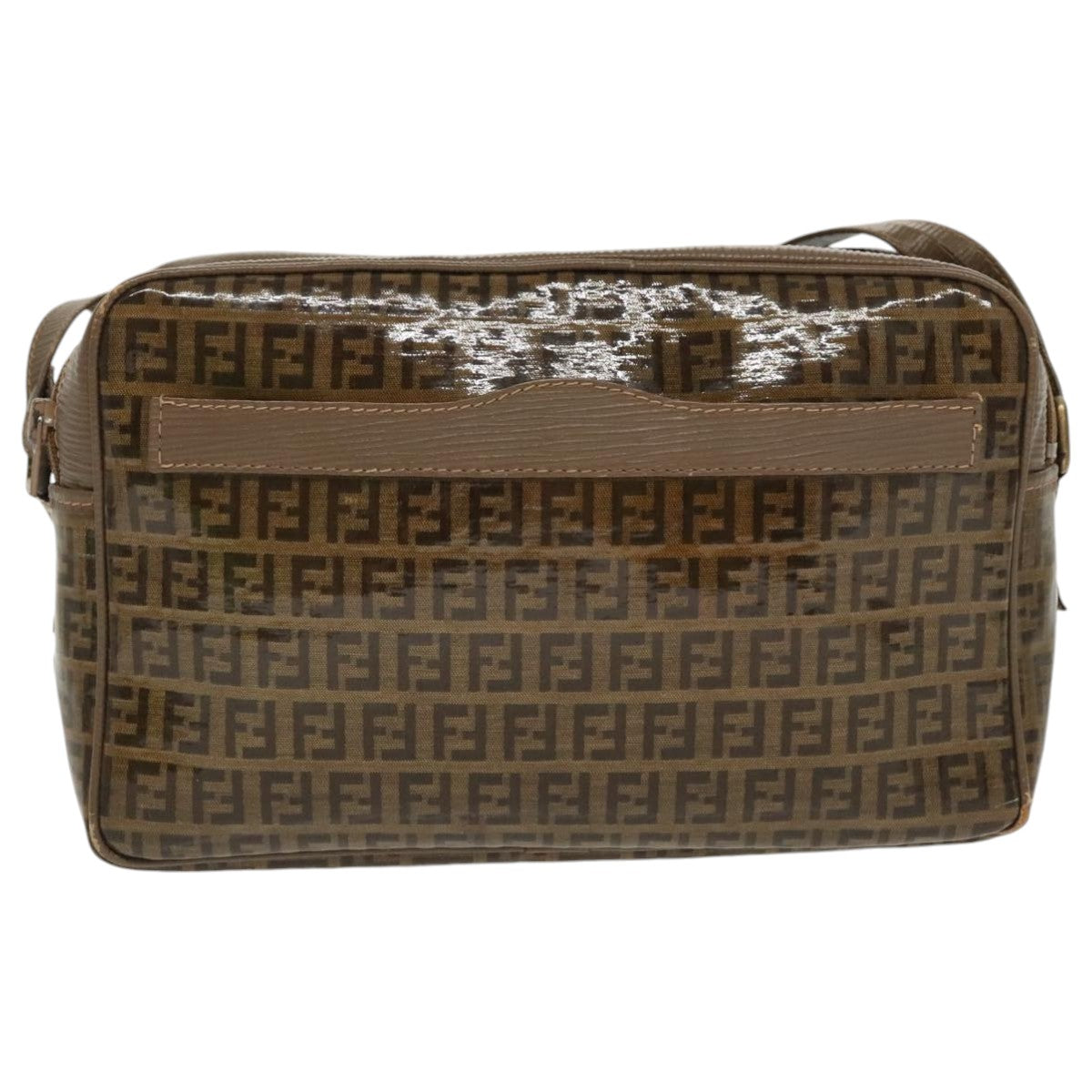 FENDI Zucchino Canvas Shoulder Bag Old Model Beige 97647