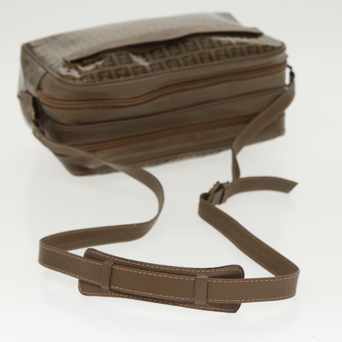 FENDI Zucchino Canvas Shoulder Bag Old Model Beige 97647
