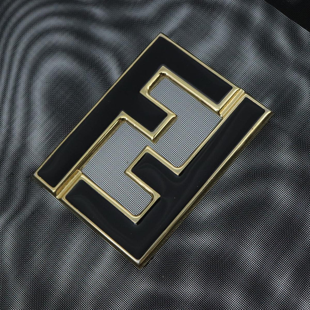 FENDI Mesh Tote Bag Nylon Black Gold 97689
