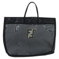 FENDI Mesh Tote Bag Nylon Black Gold 97689