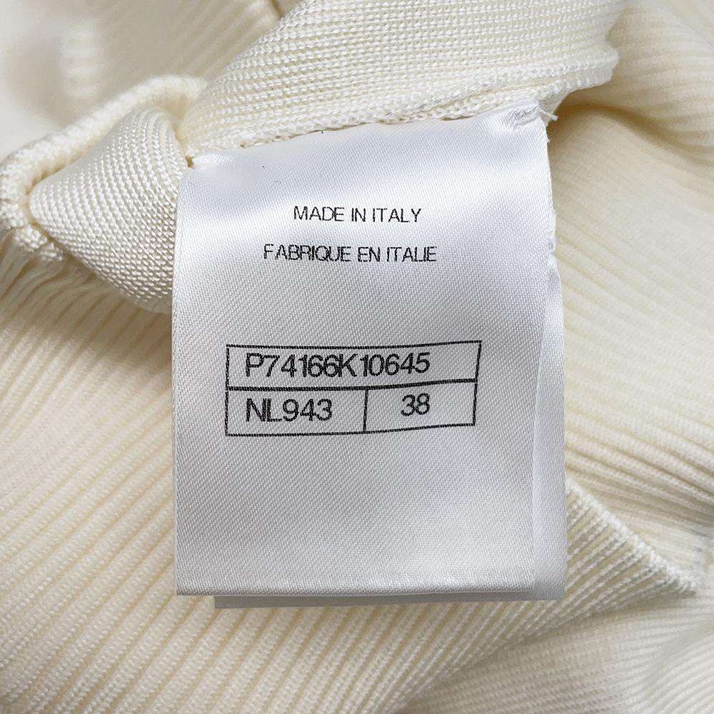 CHANEL CC Logo Sequins Blouson with Logo Patch Size 38 White/BlackP74166 Rayon91% Nylon7% Polyurethane2%