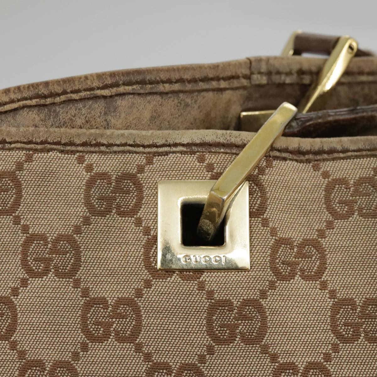 GUCCI GG Canvas Tote Bag Beige Gold 002 1098 3444 97723