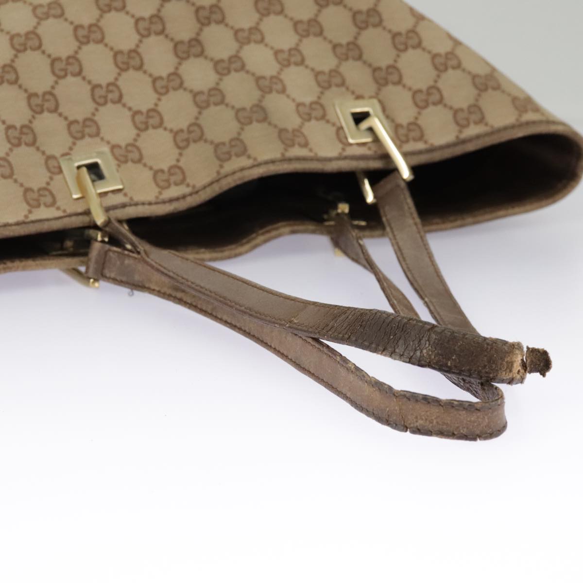 GUCCI GG Canvas Tote Bag Beige Gold 002 1098 3444 97723