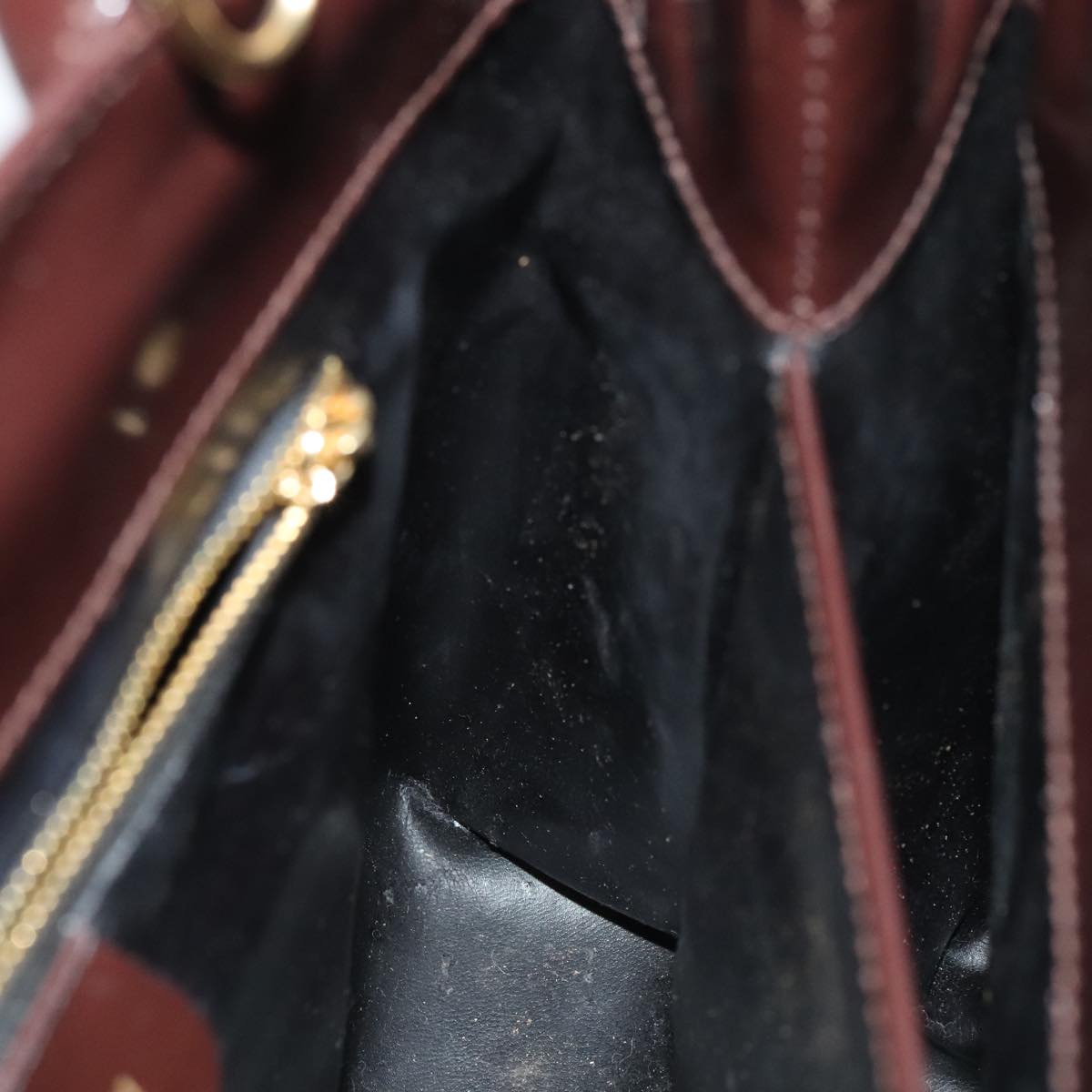 GUCCI Hand Bag Patent leather Brown Gold 97738