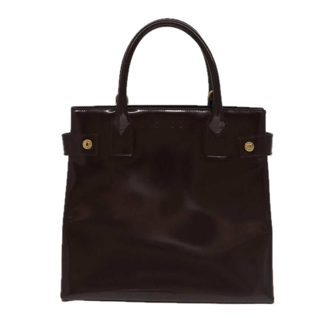 GUCCI Hand Bag Patent leather Brown Gold 97738