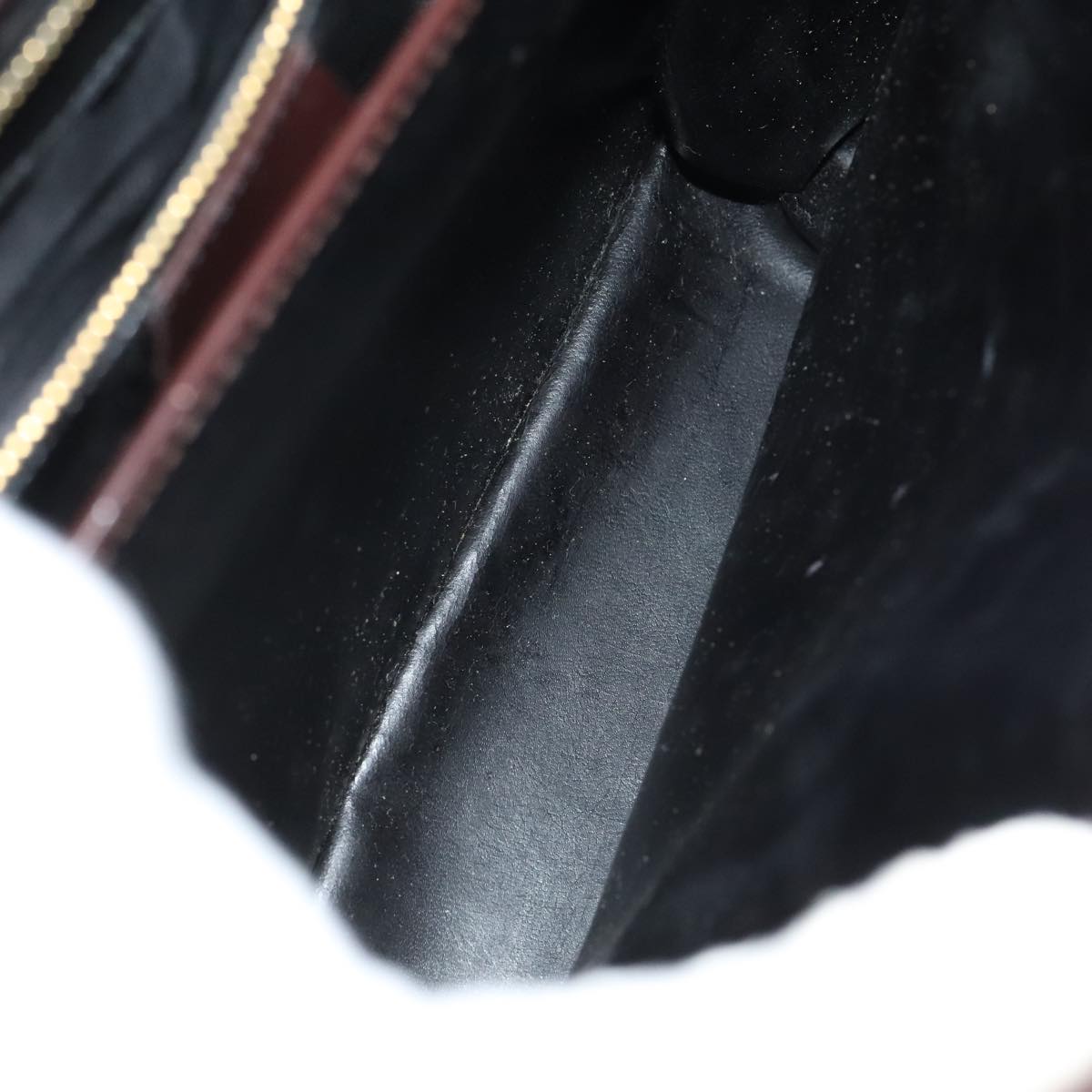 GUCCI Hand Bag Patent leather Brown Gold 97738