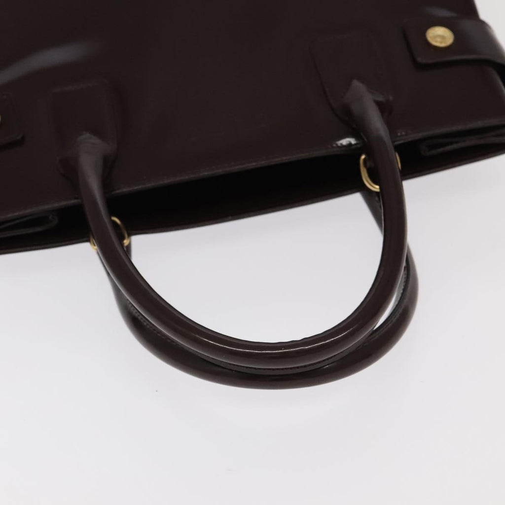 GUCCI Hand Bag Patent leather Brown Gold 97738