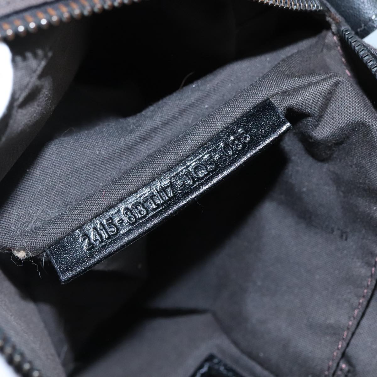 FENDI Zucchino Canvas Shoulder Bag Black 97778
