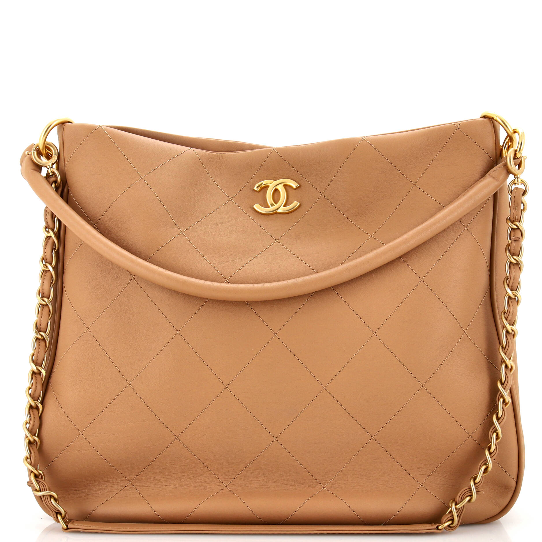 CHANEL CC Convertible Chain Hobo Quilted Calfskin Maxi