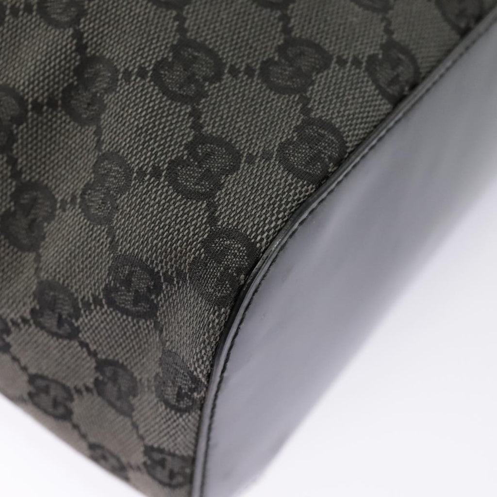 GUCCI GG Canvas Shoulder Bag Black Silver 001 3750 97812