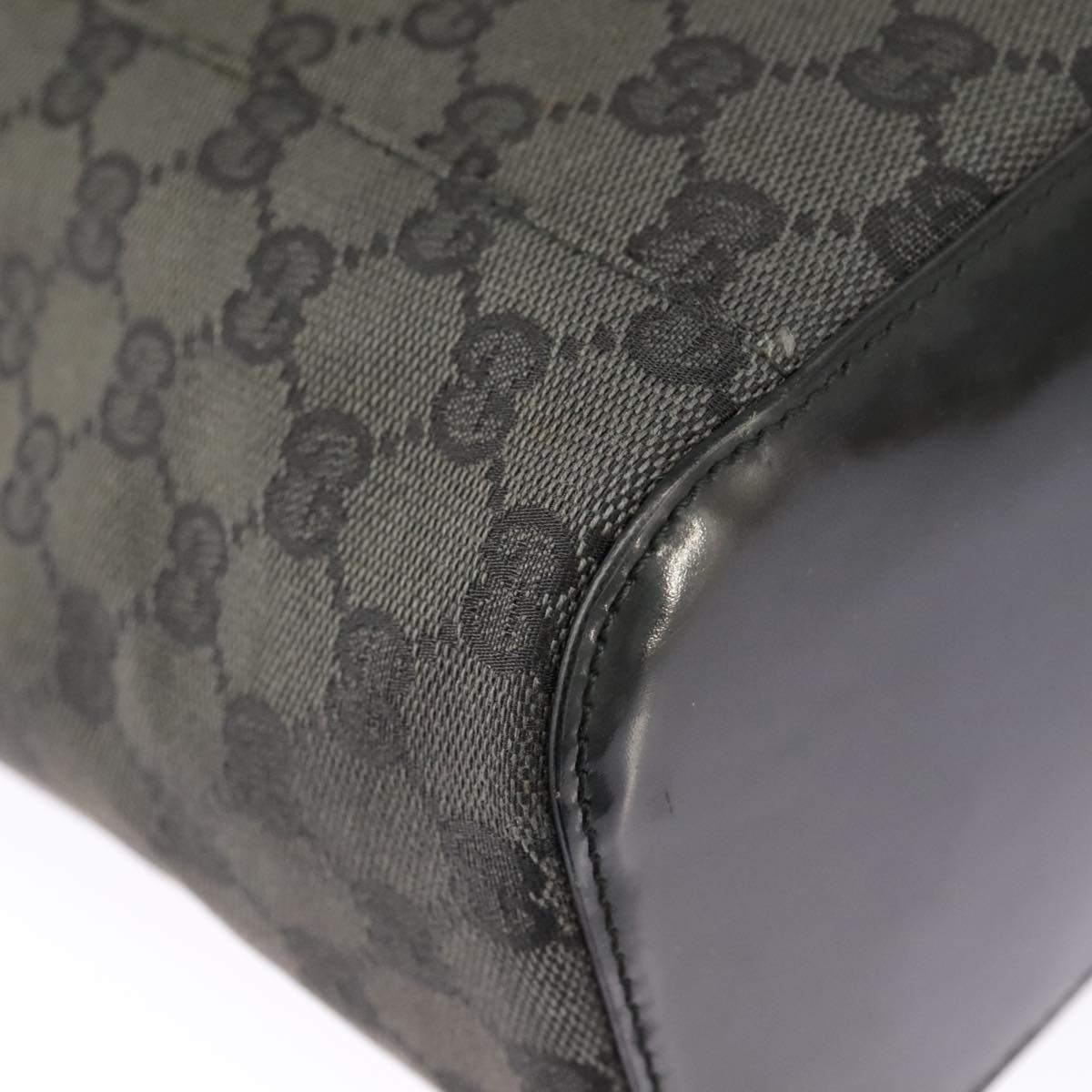 GUCCI GG Canvas Shoulder Bag Black Silver 001 3750 97812