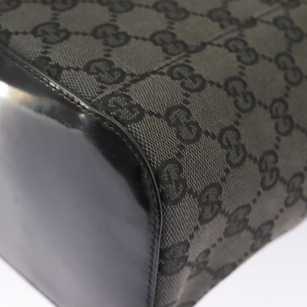 GUCCI GG Canvas Shoulder Bag Black Silver 001 3750 97812