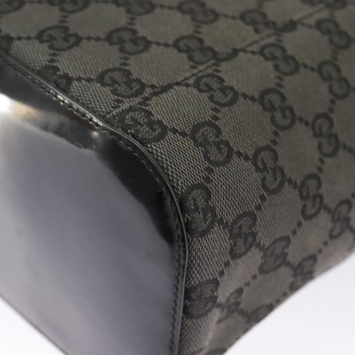 GUCCI GG Canvas Shoulder Bag Black Silver 001 3750 97812