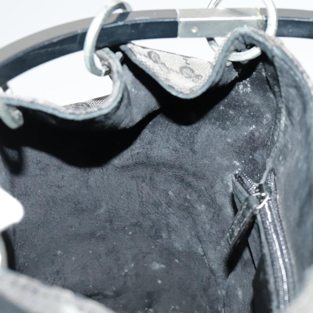 GUCCI GG Canvas Shoulder Bag Black Silver 001 3750 97812