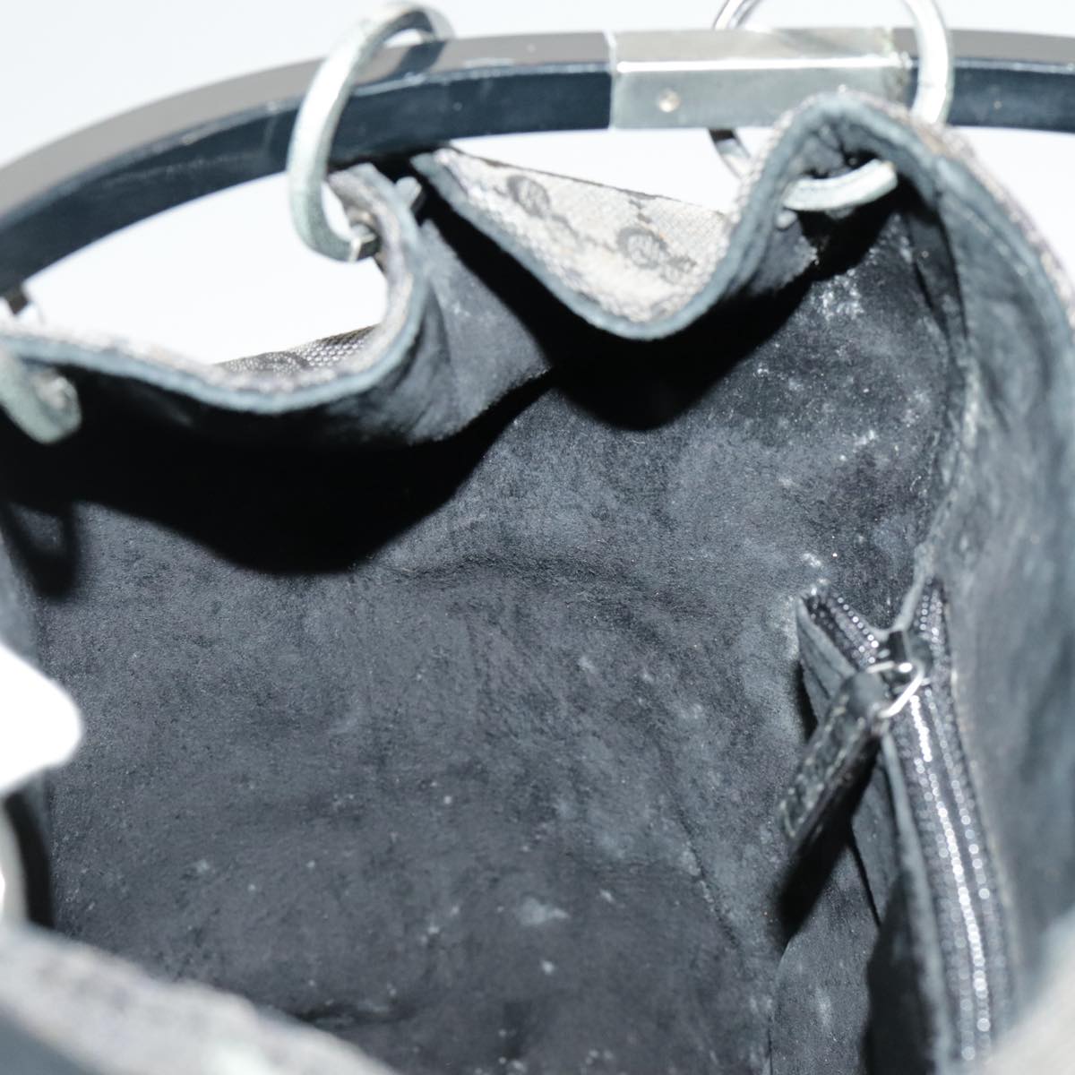 GUCCI GG Canvas Shoulder Bag Black Silver 001 3750 97812