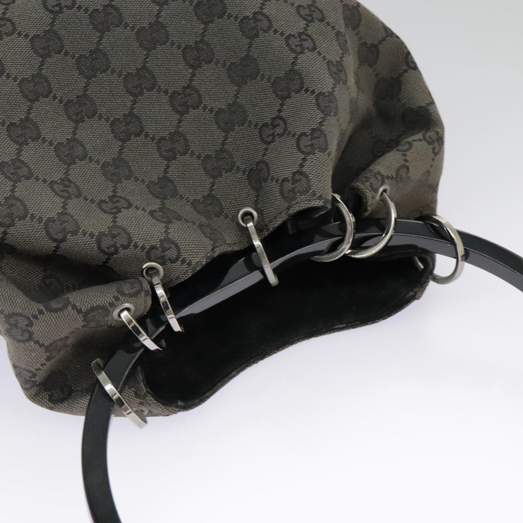 GUCCI GG Canvas Shoulder Bag Black Silver 001 3750 97812