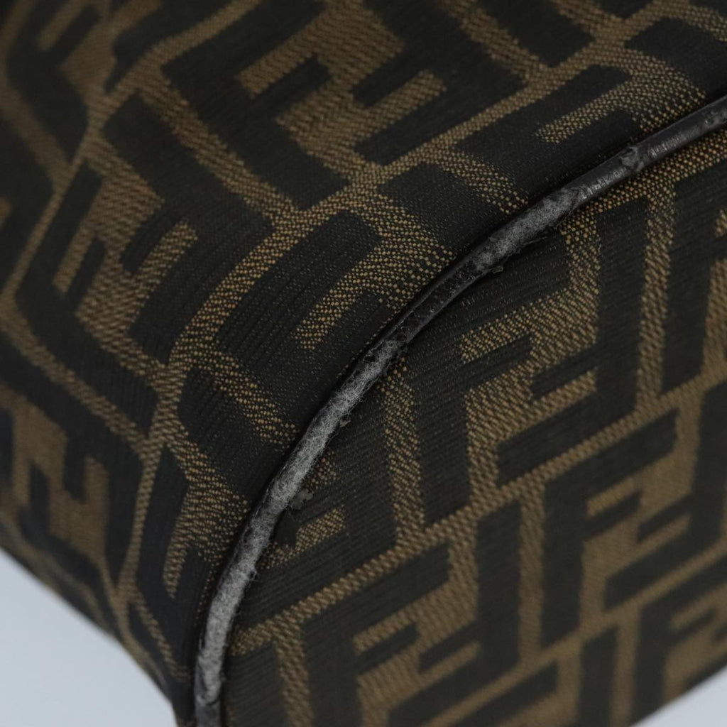 FENDI Zucca Canvas Vanity Pouch Brown Black Silver 97814