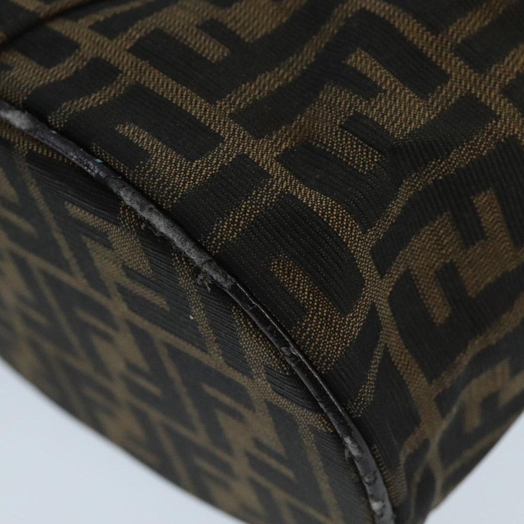 FENDI Zucca Canvas Vanity Pouch Brown Black Silver 97814