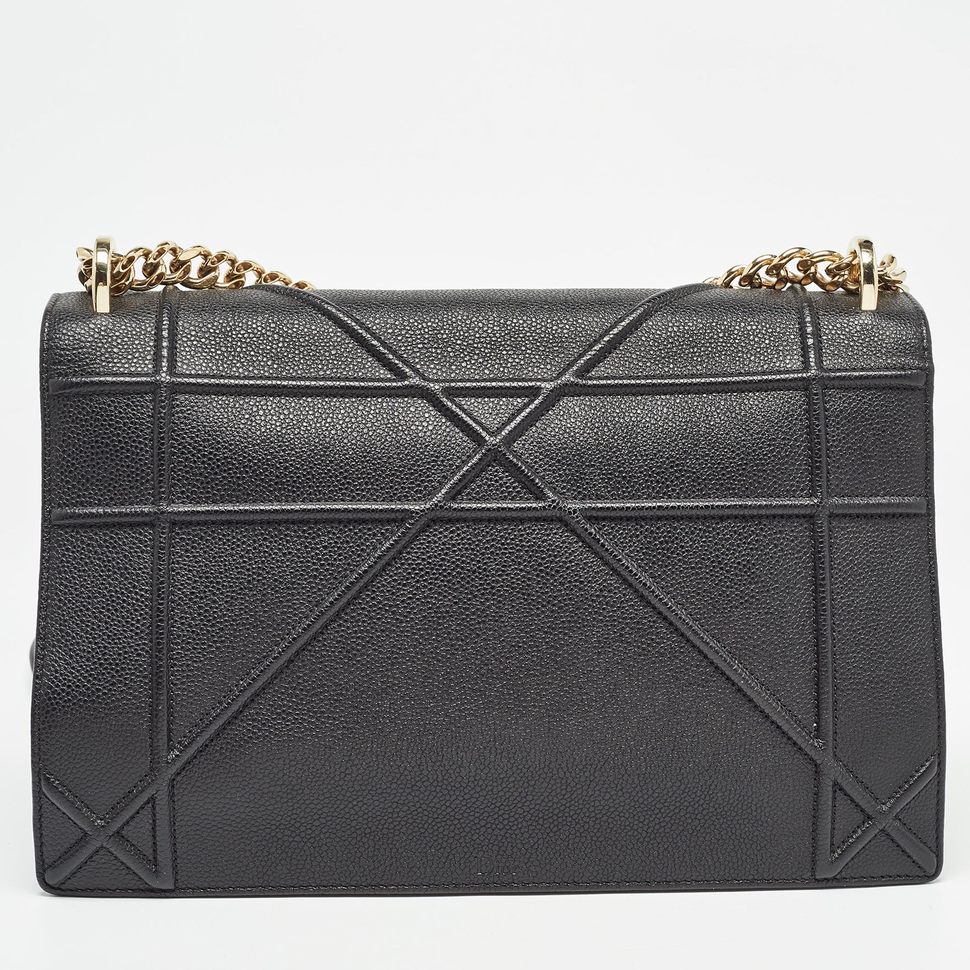 Dior  Leather Large Diorama Flap Shoulder Bag