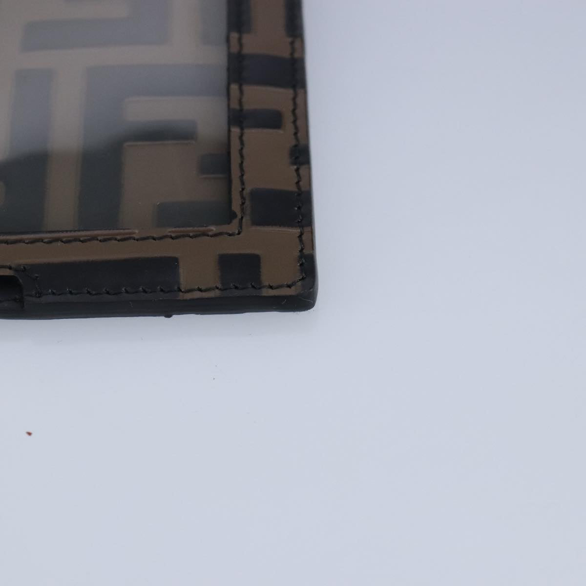 FENDI Zucca Canvas Smartphone Holder Brown Black Silver 7AR737 A5TL 97888