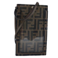 FENDI Zucca Canvas Smartphone Holder Brown Black Silver 7AR737 A5TL 97888