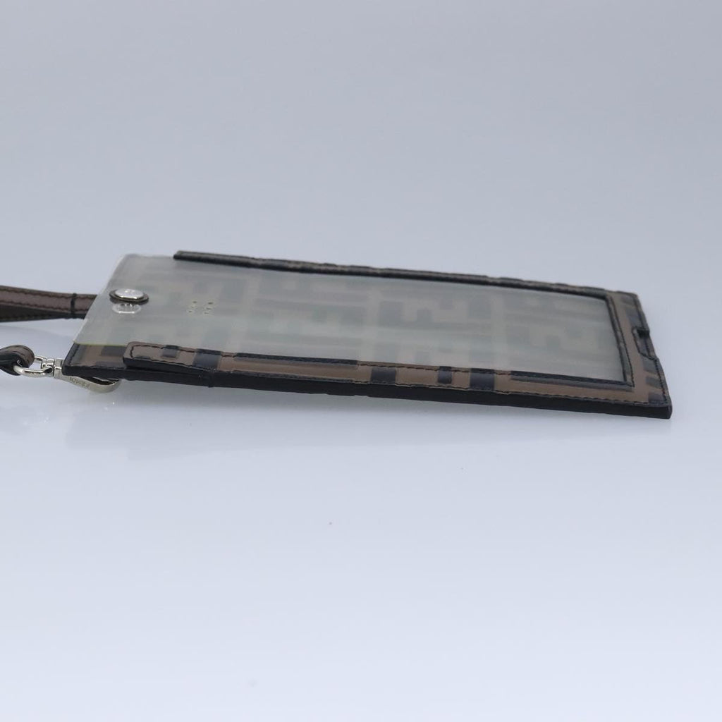 FENDI Zucca Canvas Smartphone Holder Brown Black Silver 7AR737 A5TL 97888