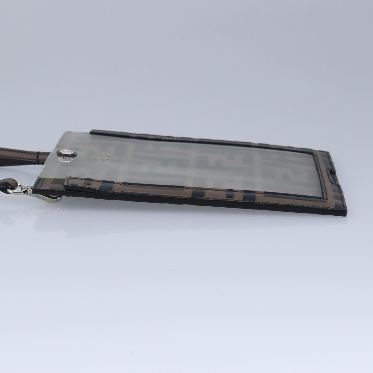 FENDI Zucca Canvas Smartphone Holder Brown Black Silver 7AR737 A5TL 97888