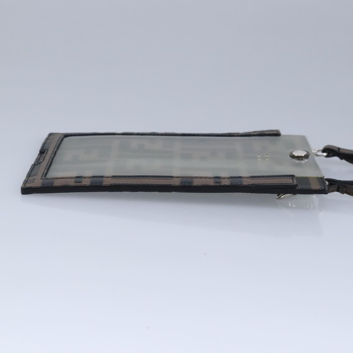 FENDI Zucca Canvas Smartphone Holder Brown Black Silver 7AR737 A5TL 97888