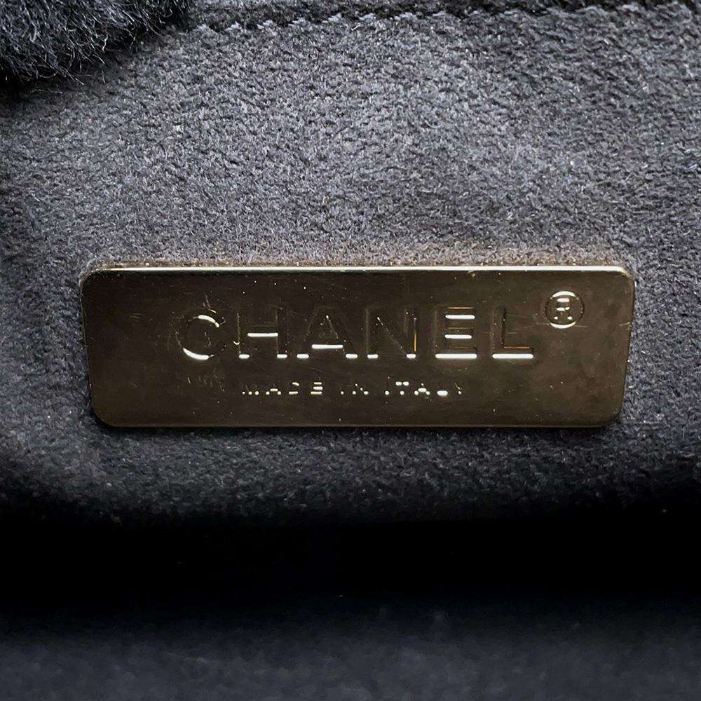 CHANEL Kiss Rock Frame Shoulder Bag Gold Leather