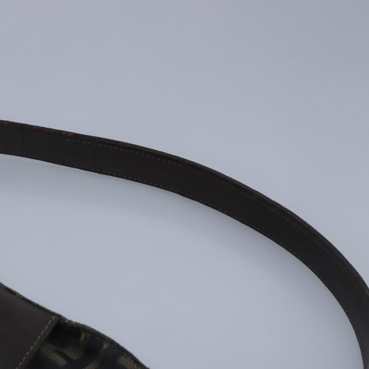 FENDI Zucca Canvas Shoulder Bag Black Brown gold 97896