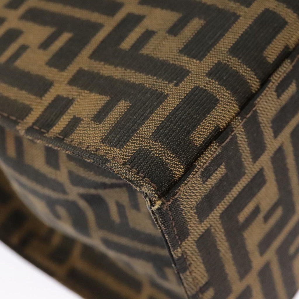 FENDI Zucca Canvas Tote Bag Brown Black Silver 97934