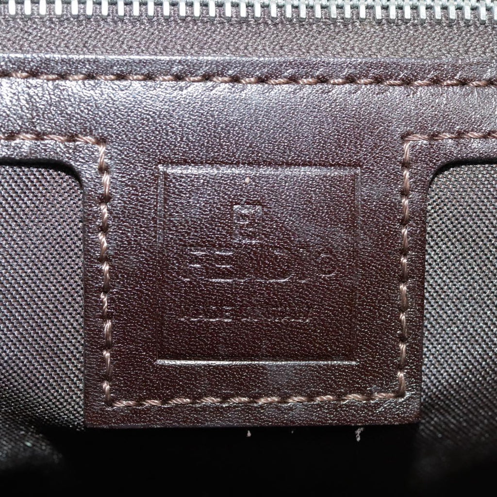 FENDI Zucca Canvas Tote Bag Brown Black Silver 97934