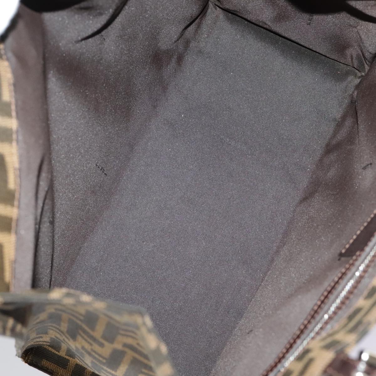FENDI Zucca Canvas Tote Bag Brown Black Silver 97934