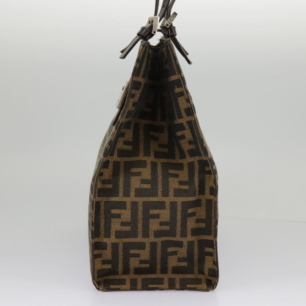 FENDI Zucca Canvas Tote Bag Brown Black Silver 97934