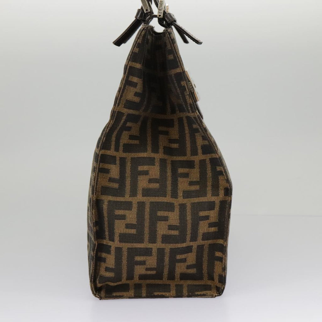FENDI Zucca Canvas Tote Bag Brown Black Silver 97934