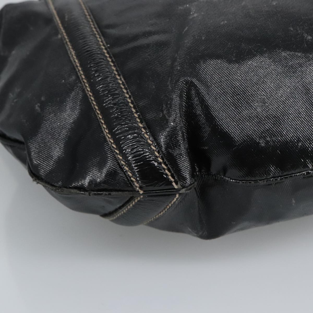 GUCCI Hand Bag Coated Canvas 2way Black Green Red 97935