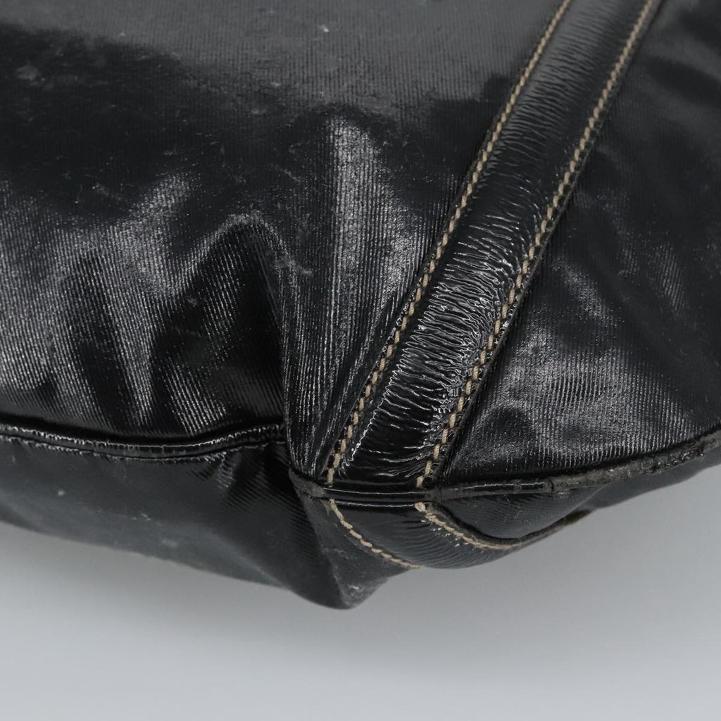 GUCCI Hand Bag Coated Canvas 2way Black Green Red 97935