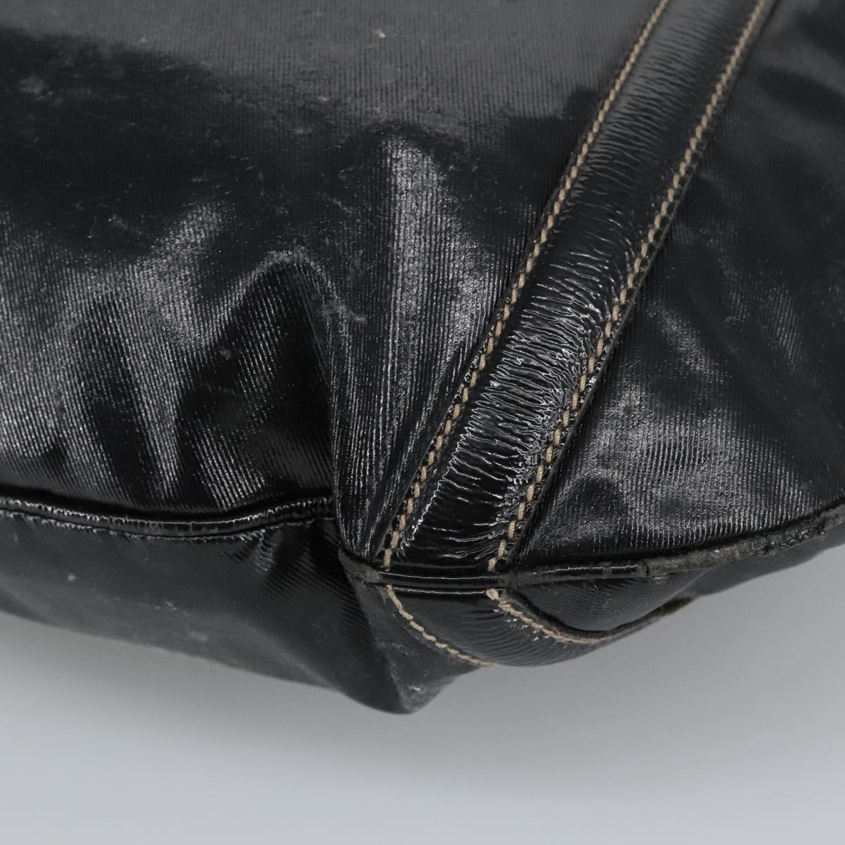 GUCCI Hand Bag Coated Canvas 2way Black Green Red 97935