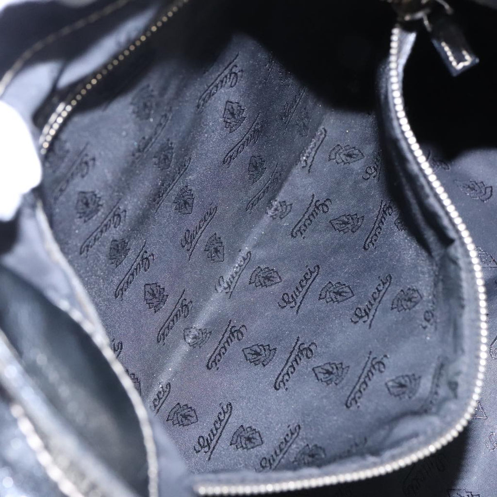 GUCCI Hand Bag Coated Canvas 2way Black Green Red 97935