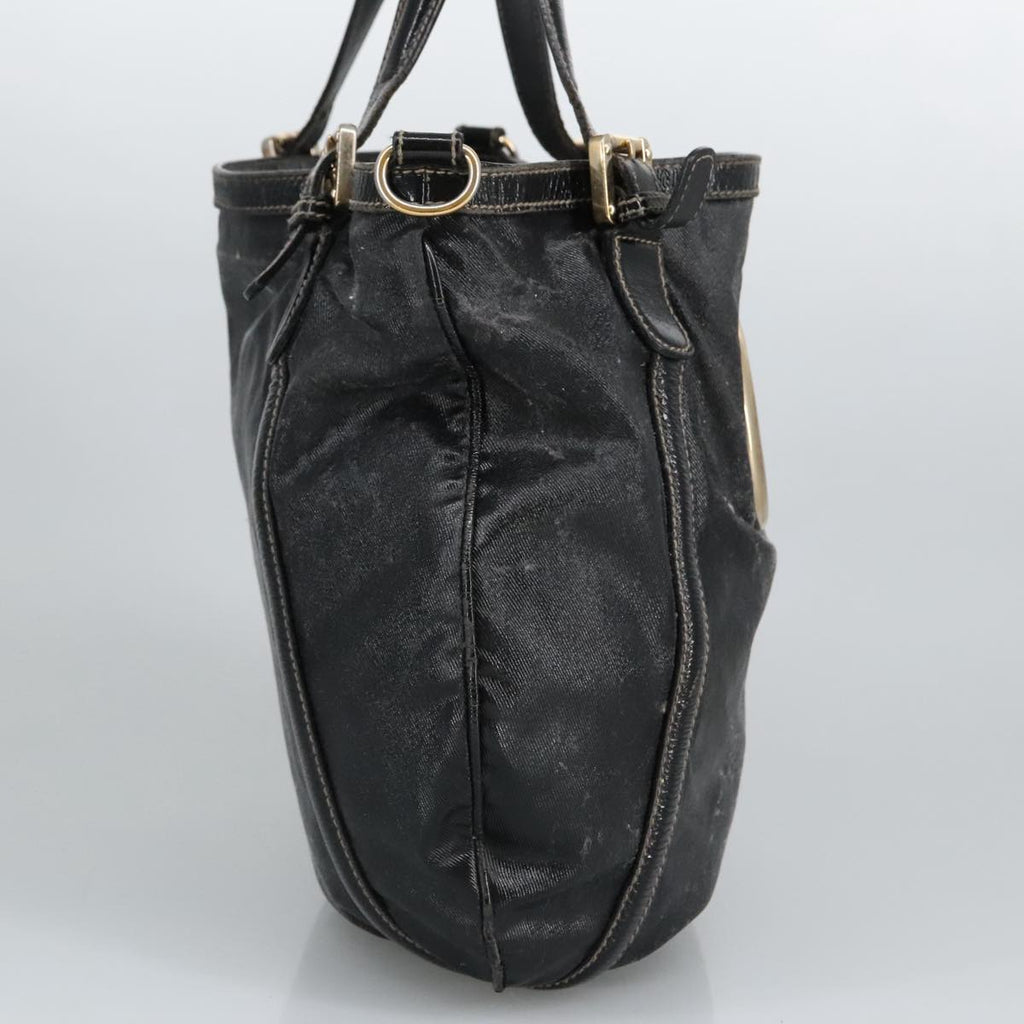 GUCCI Hand Bag Coated Canvas 2way Black Green Red 97935
