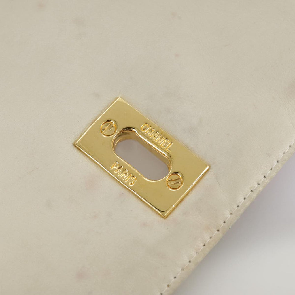CHANEL Matelasse Big COCO Mark Chain Shoulder Bag Canvas Gray Gold CC 97974