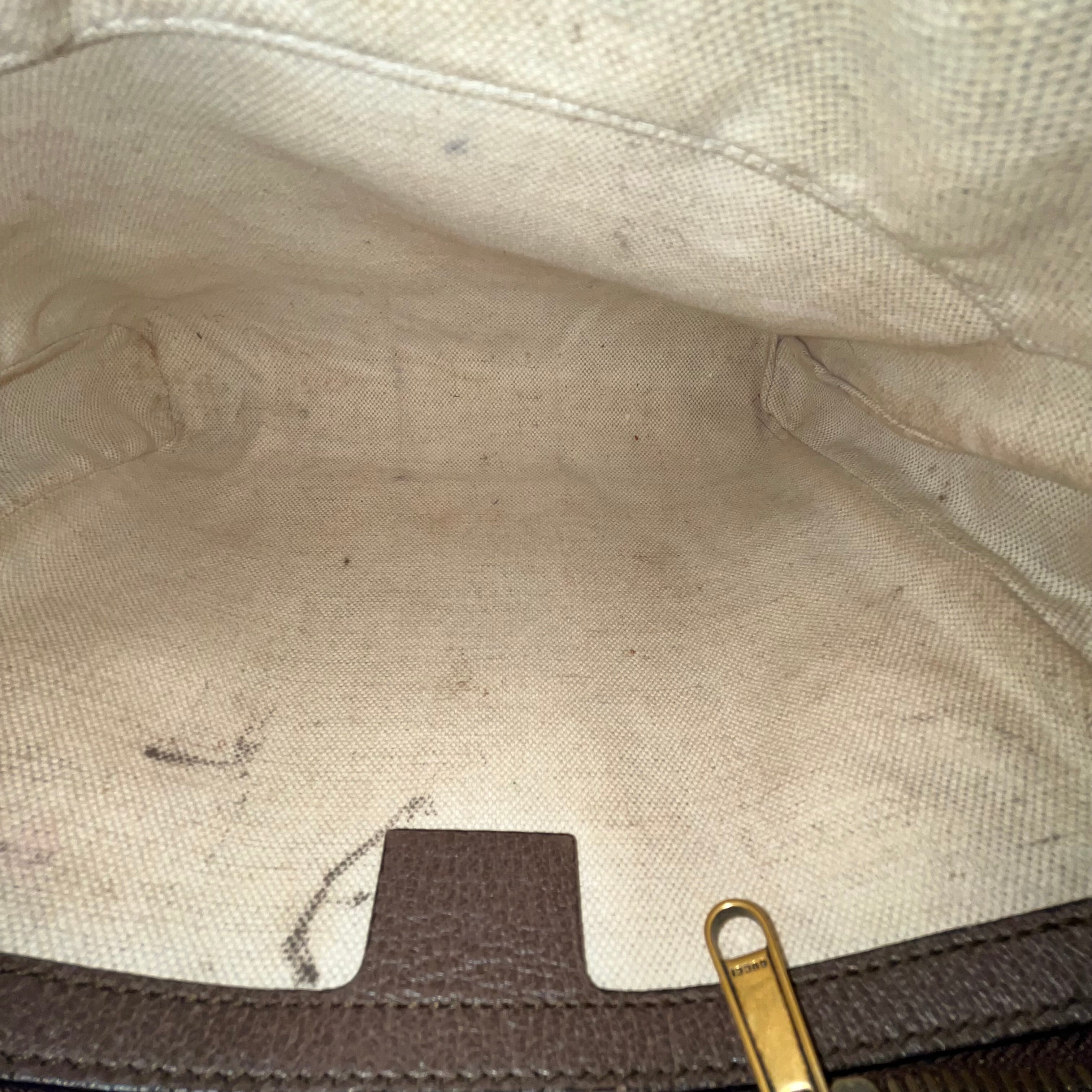 GUCCI GG Supreme Monogram Web Small Ophidia Messenger Bag Brown