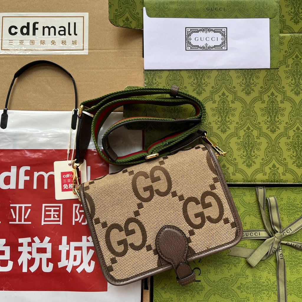 gg Jumbo gg Canvas Shoulder Bag Beige And Multicolor For Women, Women’s Bags 7.8in/20cm gg‎ ‎‎‎699438 UKMDG 2570