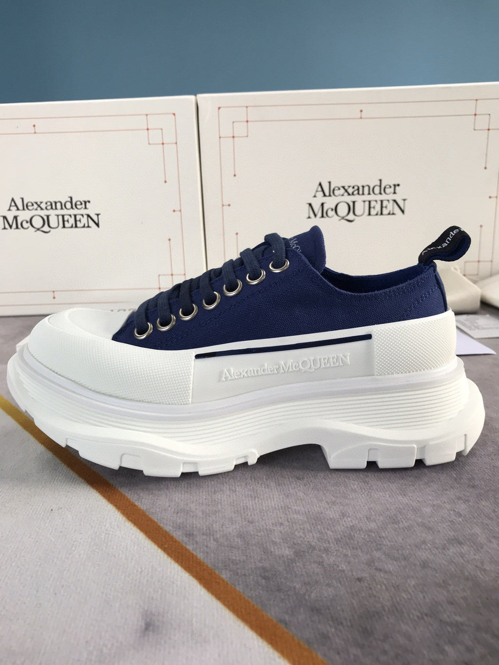 Alexander McQueen Tread Slick LaGLAMI Up Cotton Blue For Men